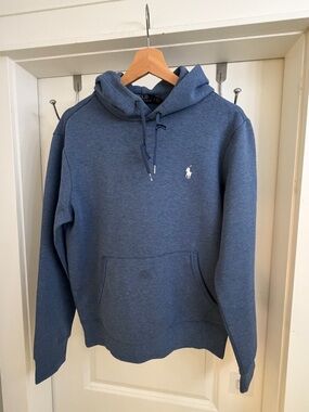 Ralph Lauren Men’s Heather Blue Hoodie with Pony Logo